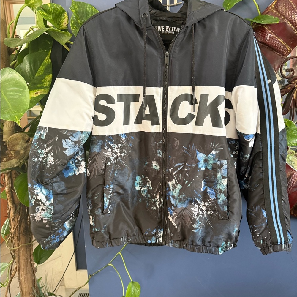 Five by Five Black and Blue Floral Jacket